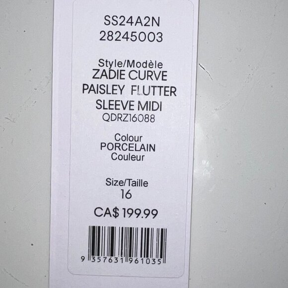 Forever New Curve White Zadie Flutter Sleeve Midi Dress in Size 18 - Picture 13 of 17